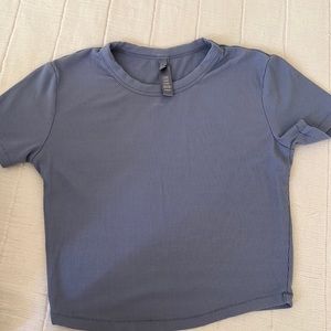 Skims cropped ribbed t shirt